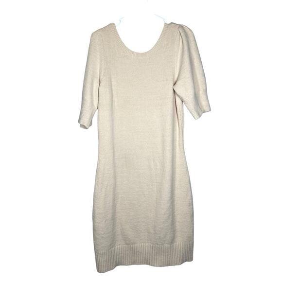 Anthropologie Daily Practice Fuzzy Puff Sleeve Sweater Dress Size Medium - Picture 2 of 8
